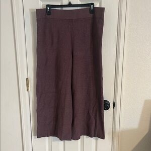 A New Day Womens Wide Leg Sweater Knit Pants Ribbed Pull On & V Neck Sweater Set